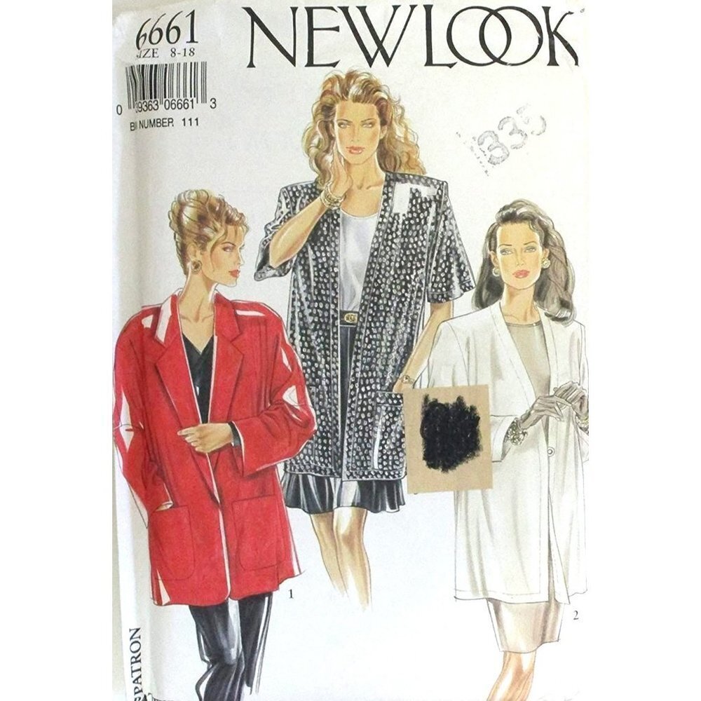 New Look Sewing Pattern 6661 Jackets Misses Size‎ 8-18